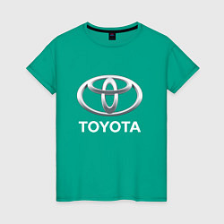 Футболка хлопковая женская TOYOTA 3D Logo, цвет: зеленый