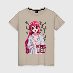 Футболка хлопковая женская Elfen lied Lucy, цвет: миндальный