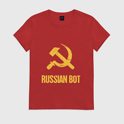 Футболка хлопковая женская Atomic Heart: Russian Bot, цвет: красный