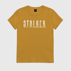 Футболка хлопковая женская S T A L K E R - Logo, цвет: горчичный