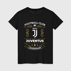 Футболка хлопковая женская Juventus FC 1, цвет: черный