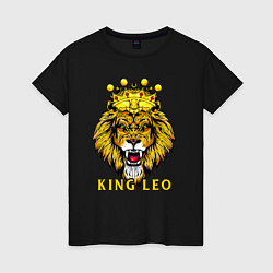 Футболка хлопковая женская KING LEO Король Лев, цвет: черный