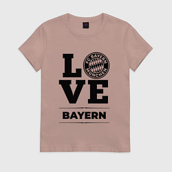 Футболка хлопковая женская Bayern Love Классика, цвет: пыльно-розовый