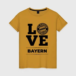 Футболка хлопковая женская Bayern Love Классика, цвет: горчичный