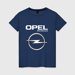 Футболка хлопковая женская OPEL Pro Racing, цвет: тёмно-синий
