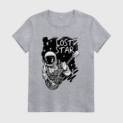 Футболка хлопковая женская Lost stars Space music, цвет: меланж