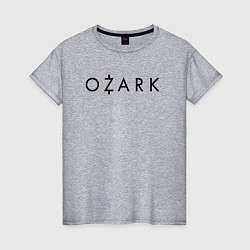 Футболка хлопковая женская Ozark black logo, цвет: меланж