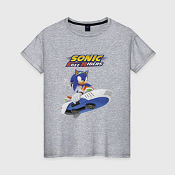 Футболка хлопковая женская Sonic Free Riders Hedgehog Racer, цвет: меланж