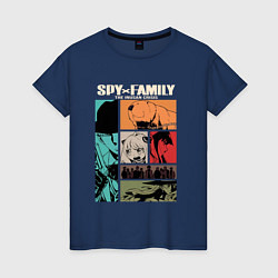 Футболка хлопковая женская Семья Шпиона Spy x Family, цвет: тёмно-синий