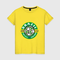 Футболка хлопковая женская Brazil 2022, цвет: желтый