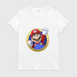 Футболка хлопковая женская Марио 3d, цвет: белый