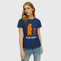 Футболка хлопковая женская Bear Grills Беар Гриллс, цвет: тёмно-синий — фото 2
