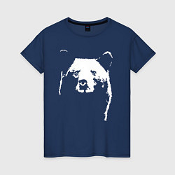 Футболка хлопковая женская Медвежий лик, цвет: тёмно-синий