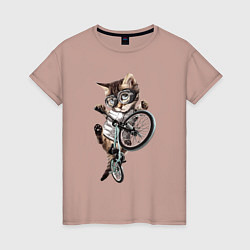 Женская футболка Крутой котёнок на BMX Extreme