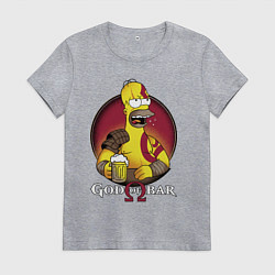 Футболка хлопковая женская Homer god of bar, цвет: меланж