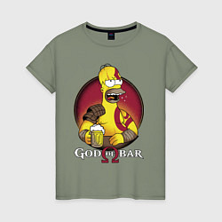 Женская футболка Homer god of bar