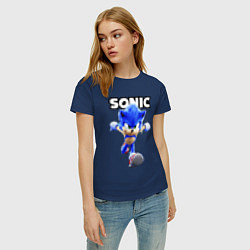 Футболка хлопковая женская Sonic the Hedgehog 2, цвет: тёмно-синий — фото 2
