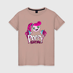 Футболка хлопковая женская Poppy Playtime Мама Длинные Ноги, цвет: пыльно-розовый