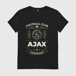Футболка хлопковая женская Ajax: Football Club Number 1, цвет: черный