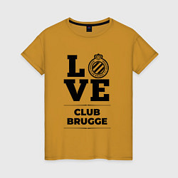 Футболка хлопковая женская Club Brugge Love Классика, цвет: горчичный