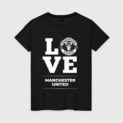 Футболка хлопковая женская Manchester United Love Classic, цвет: черный