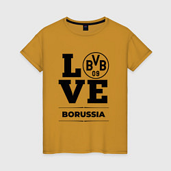 Футболка хлопковая женская Borussia Love Классика, цвет: горчичный
