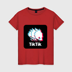 Футболка хлопковая женская TikTik Hollow Knight, цвет: красный