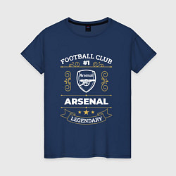 Футболка хлопковая женская Arsenal: Football Club Number 1, цвет: тёмно-синий