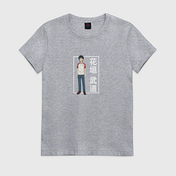 Футболка хлопковая женская Takemichi Hanagaki art, цвет: меланж