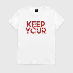 Футболка хлопковая женская Keep Your Love, цвет: белый