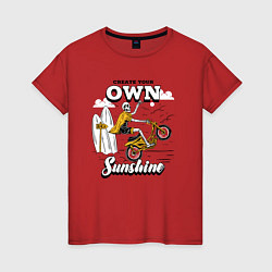 Футболка хлопковая женская Create your own sinshine!, цвет: красный