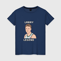 Футболка хлопковая женская Larry Legend, цвет: тёмно-синий
