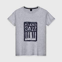 Футболка хлопковая женская Piano Jazz, цвет: меланж