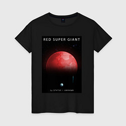 Футболка хлопковая женская Red Super Giant Красный Сверхгигант Space Collecti, цвет: черный