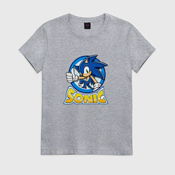 Футболка хлопковая женская SONIC 2D, цвет: меланж