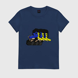 Футболка хлопковая женская Ena vomit, цвет: тёмно-синий