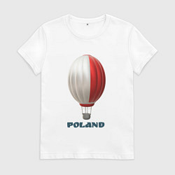 Женская футболка 3d aerostat Polish flag