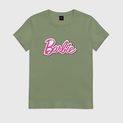 Футболка хлопковая женская Barbie logo, цвет: авокадо