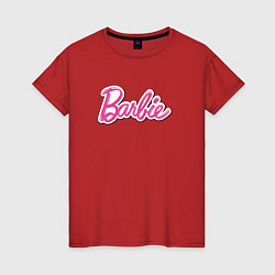 Футболка хлопковая женская Barbie logo, цвет: красный