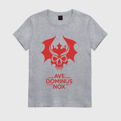 Футболка хлопковая женская Ave Dominus Nox клич повелителей ночи, цвет: меланж