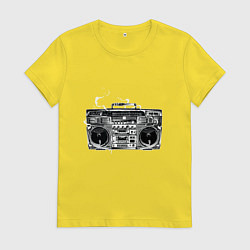 Футболка хлопковая женская Wu-Tang Boombox, цвет: желтый