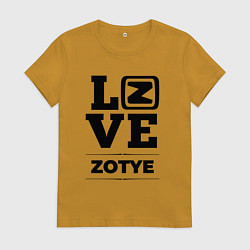 Футболка хлопковая женская Zotye Love Classic, цвет: горчичный