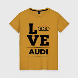 Футболка хлопковая женская Audi Love Classic, цвет: горчичный