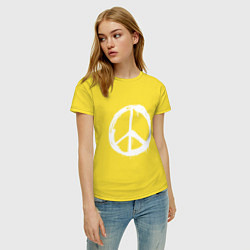 Футболка хлопковая женская Pacific symbol white, цвет: желтый — фото 2