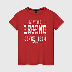 Футболка хлопковая женская Живая легенда с 1984, цвет: красный