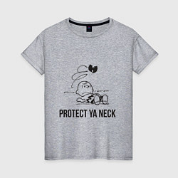 Футболка хлопковая женская WU Protect Ya Neck, цвет: меланж