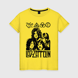 Футболка хлопковая женская Led Zeppelin Black, цвет: желтый