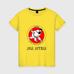 Футболка хлопковая женская Jiu Jitsu: since 16 century, цвет: желтый