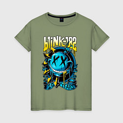 Футболка хлопковая женская Blink 182 - 20 years, цвет: авокадо