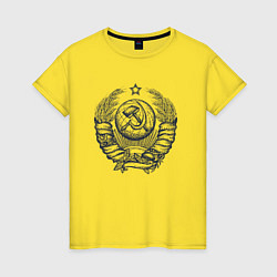 Женская футболка Серп и молот СССР синего цвета